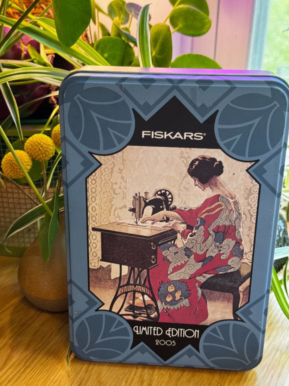 Fiskars x Naumann Lidded Tin Box, Art Deco Styled Design, Vintage Circa 2005